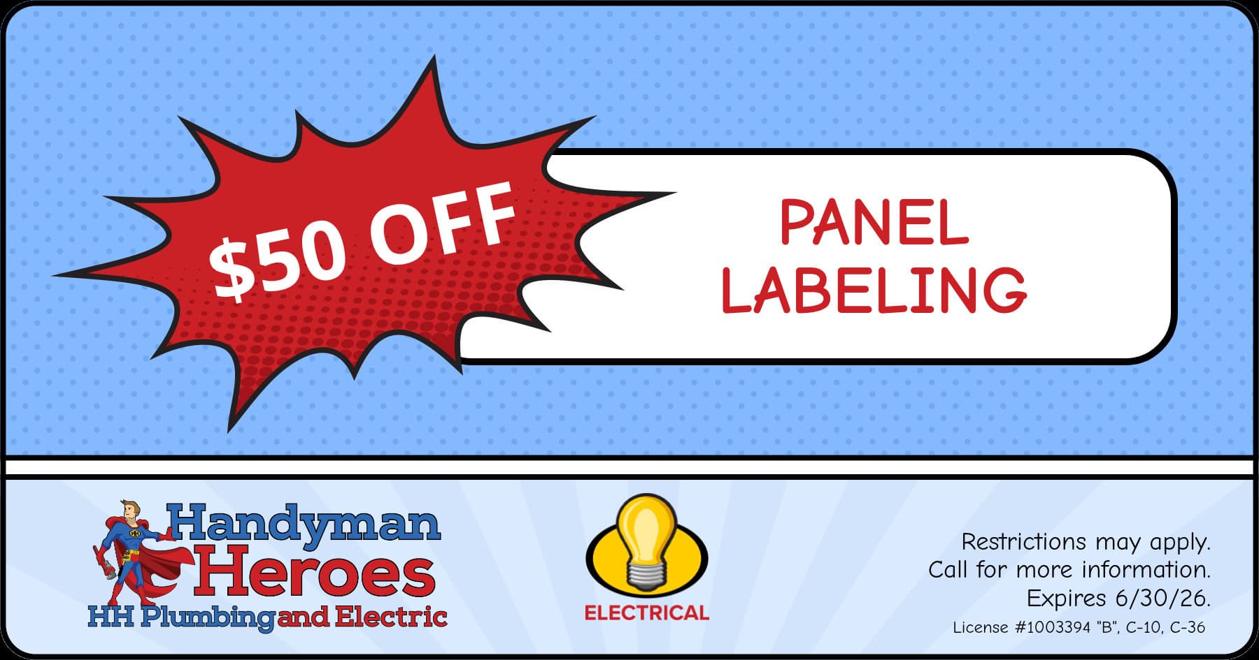 $50 Off Panel Labeling