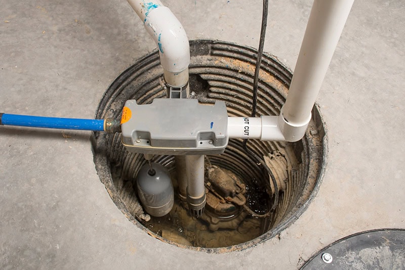 pipes going into basement floor.
