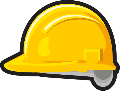 Yellow construction hat image for employment section of homepage.